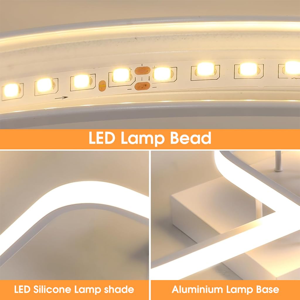 ELEPHANTBOAT® 50W Ceiling Light Modern LED Acrylic Square Ceiling Lamp, Large 3000K Warm White Light Lighting Fixtures for Living Room Bedroom Kitchen Study Office, 59CM ELEPHANTBOAT® 50W Ceiling Light Modern LED Acrylic Square Ceiling Lamp, Large 3000K Warm White Light Lighting Fixtures for Living Room Bedroom Kitchen Study Office, 59CM